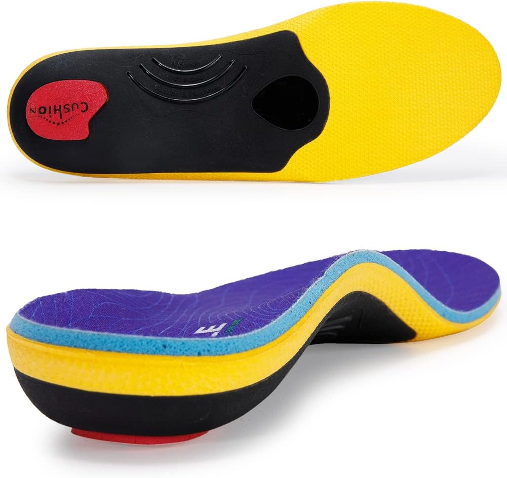 VALSOLE Heavy Duty 220+lbs Orthotic Inserts for Plantar Fasciitis – Absorb Shock, Support High Arches and Flat Feet