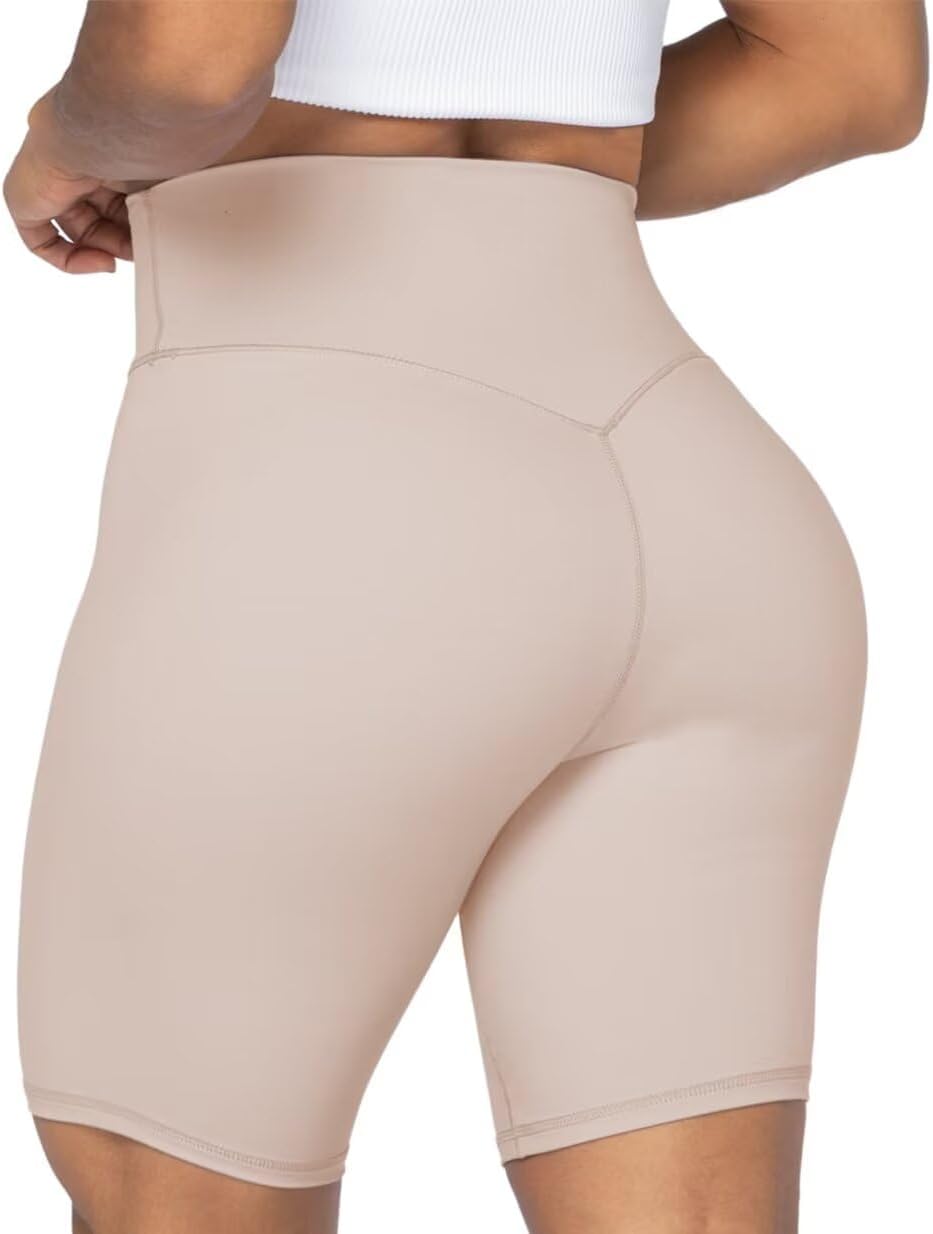 Sunzel No Front Seam High Waist Biker Shorts for Women, Squat Proof Yoga Workout Gym Bike Shorts