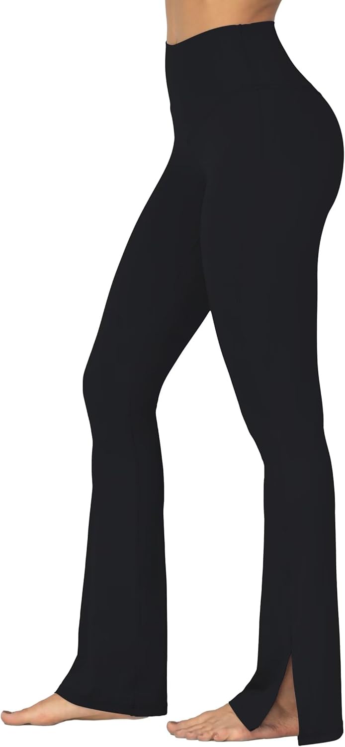 Sunzel Sunzfly Split Hem Flare Leggings for Women, High Waisted Casual Bootcut Flared Yoga Pants with Tummy Control