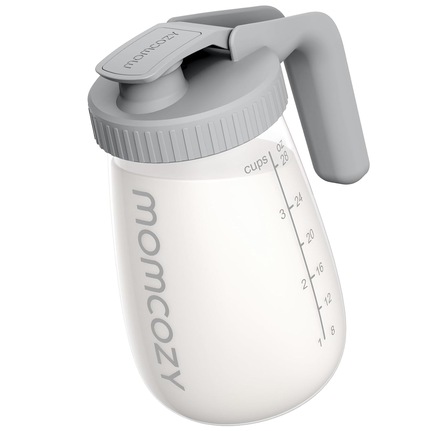 Momcozy Breast Milk Pitcher, Resistant to Heat and Cold Abrupt Temp Swings, No Leak Breast Milk Fridge Storage Container With Wide Mouth, Fast Baby Formula Maker, Breastfeeding Essentials, Grey