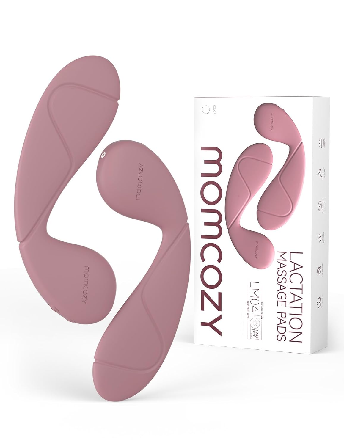 Momcozy Hands-Free Lactation Massager, Maximum Heat & Vibration Area for Faster Milk Flow, Soft Warming Breast Massager for Easier Breastfeeding, Pumping, 2 Pack