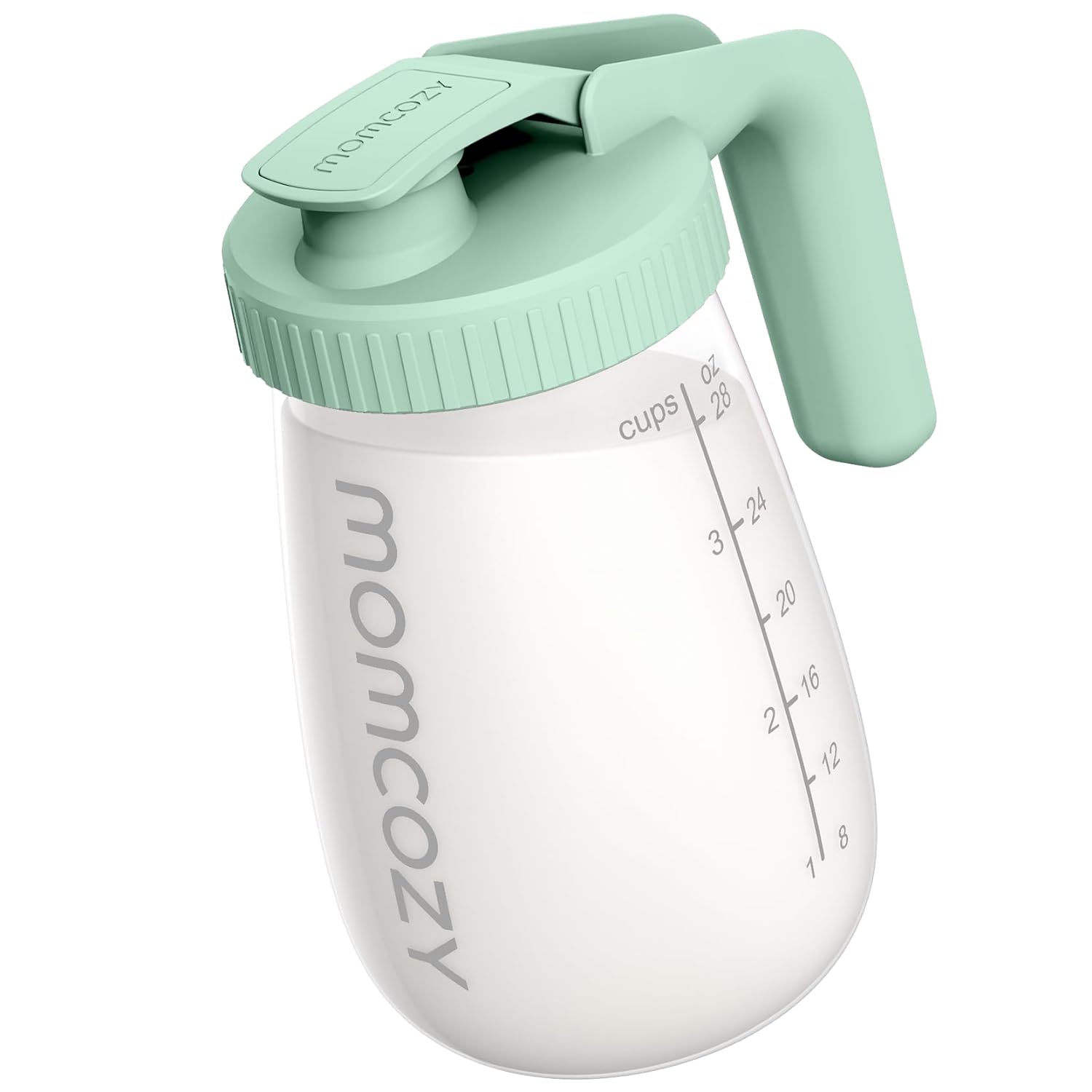 Momcozy Breast Milk Pitcher, Resistant to Heat and Cold Abrupt Temp Swings, No Leak Breast Milk Fridge Storage Container With Wide Mouth, Fast Baby Formula Maker, Breastfeeding Essentials, Green