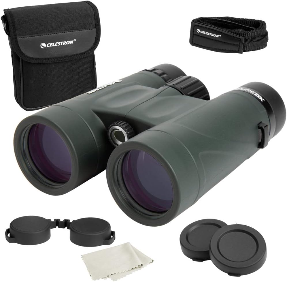 Celestron – Nature DX 8×42 Binoculars – Outdoor and Birding Binocular – Fully Multi-coated with BaK-4 Prisms – Rubber Armored – Fog & Waterproof Binoculars – Top Pick Optics