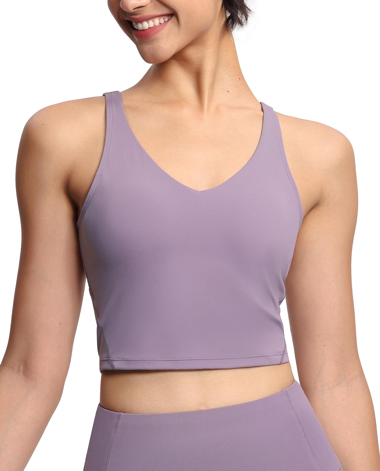 THE GYM PEOPLE Womens’ Sports Bra Longline Wirefree Padded with Medium Support