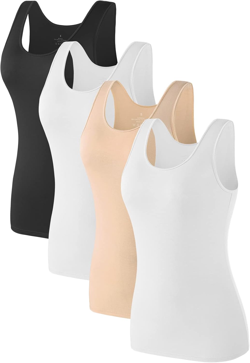 Air Curvey 2-4 Pcs Tank Tops for Women Sleeveless Top Basic Layering Tanks Undershirt