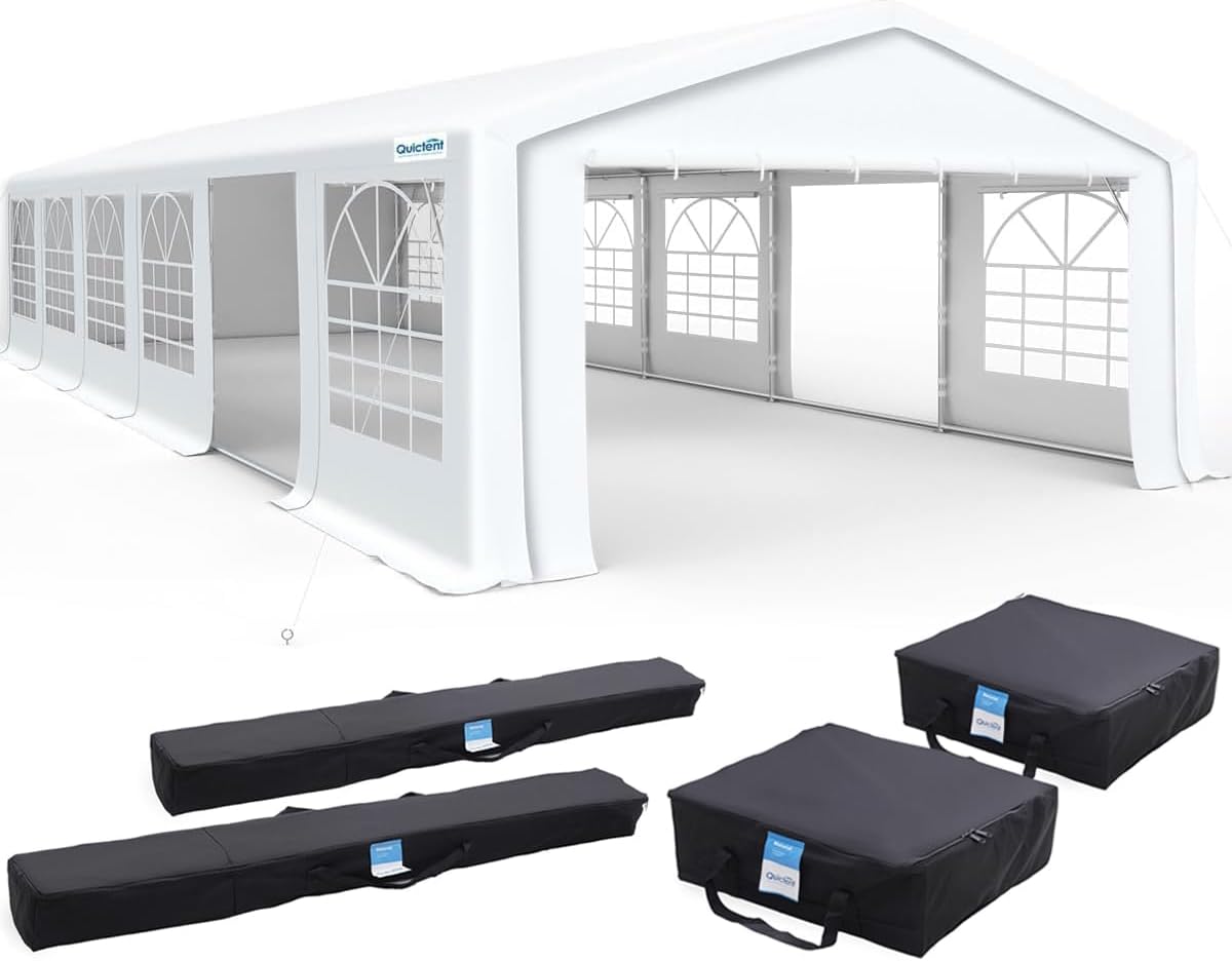 Quictent Premium 20×40 Party Tent Heavy Duty Outdoor Galvanized Gazebo Wedding Tent Carport Event Shelter Large Canopy Tent with Storage Bags(Straight)