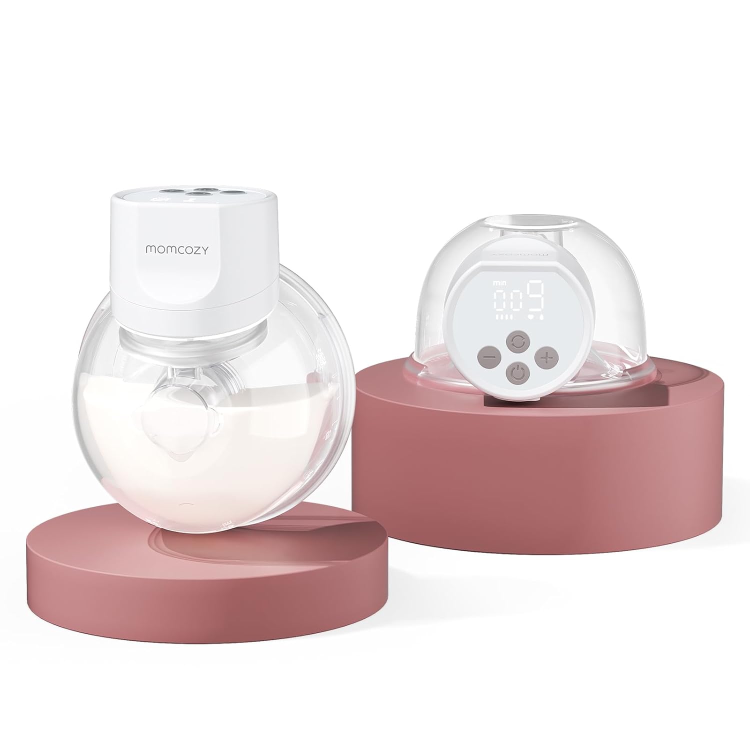Momcozy Breast Pump Hands-Free S12 Pro, Wearable & Portable Pump with Soft DoubleFit Flange, 3 Modes | 9 Levels Double Electric Pump Wireless, Smart Display, 24mm, 2 Pack
