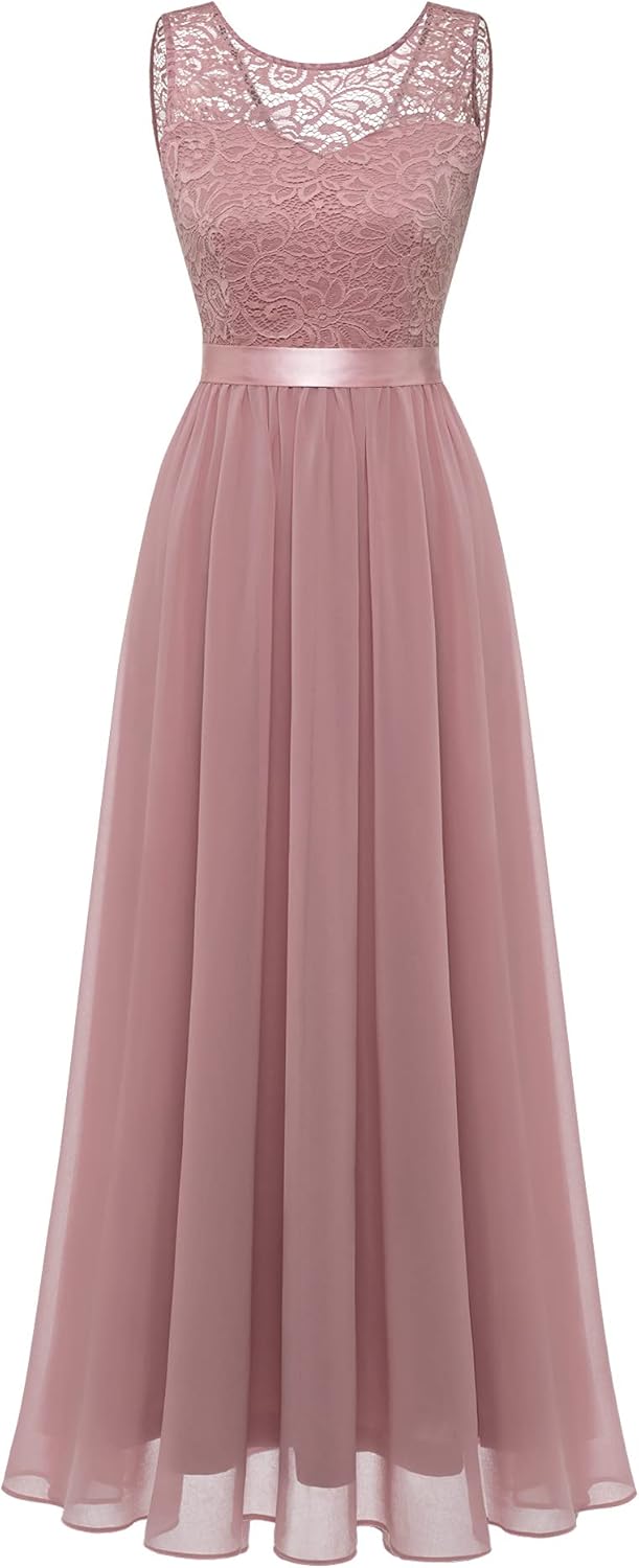 BeryLove Cocktail Dresses Homecoming Dress for Teens Wedding Guest Sleeveless Lace Formal Dresses
