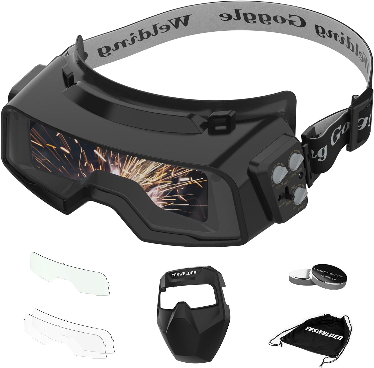 YESWELDER True Color Auto Darkening Welding Goggles, Wide Shade Range 4/5-9/9-13 with Grinding, Welding Glasses Welder Mask Welding Helmet for TIG MIG ARC Plasma Cut
