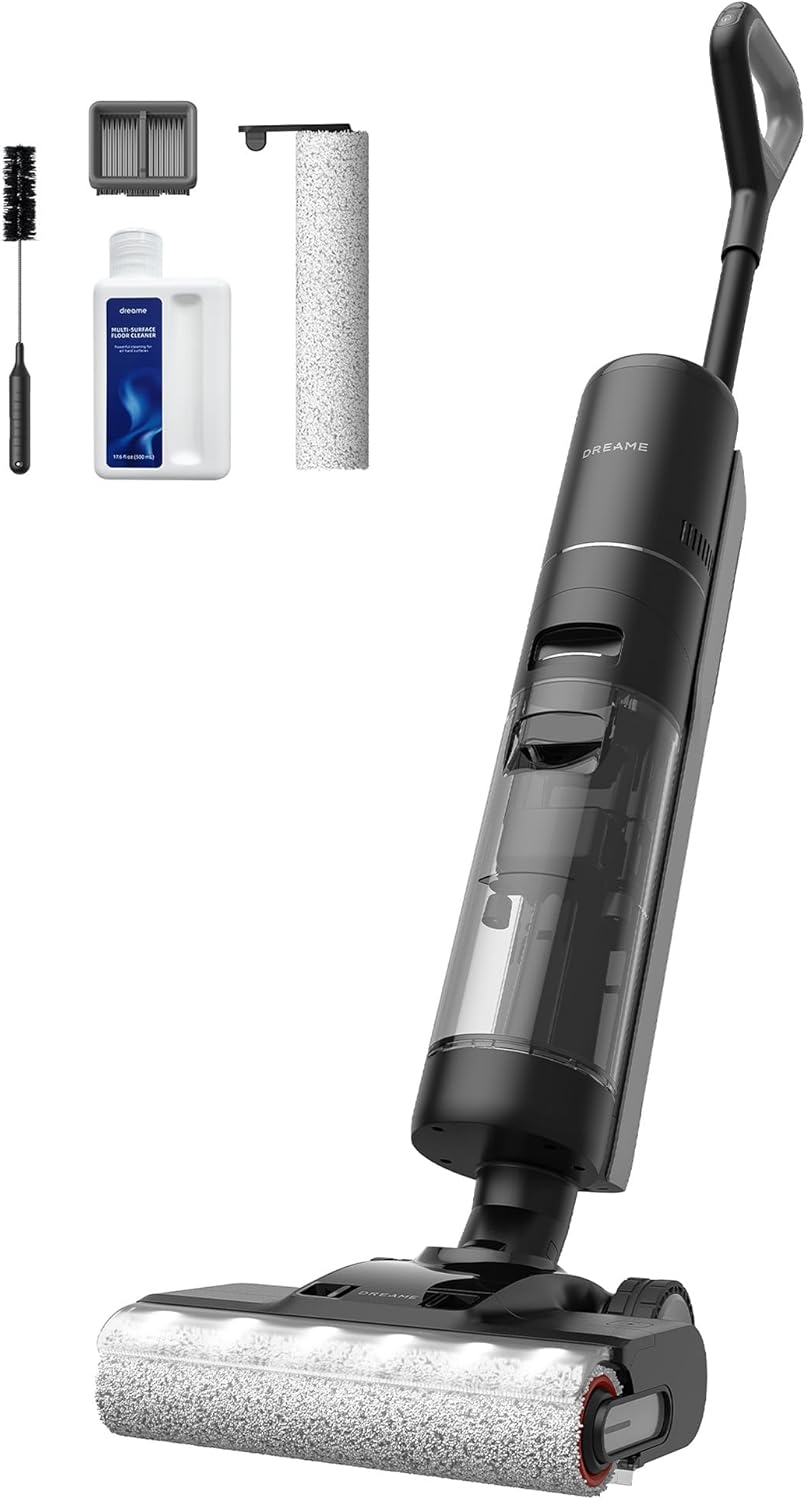 dreame H13 Pro Wet Dry Vacuum Cleaner, Smart Floor Cleaner Vacuum Mop for Hard Floors, 140°F Brush Wash, Hot Air & Dual Rotation Self-Cleaning, GlideWheel™ Power System, Great for Sticky Messes