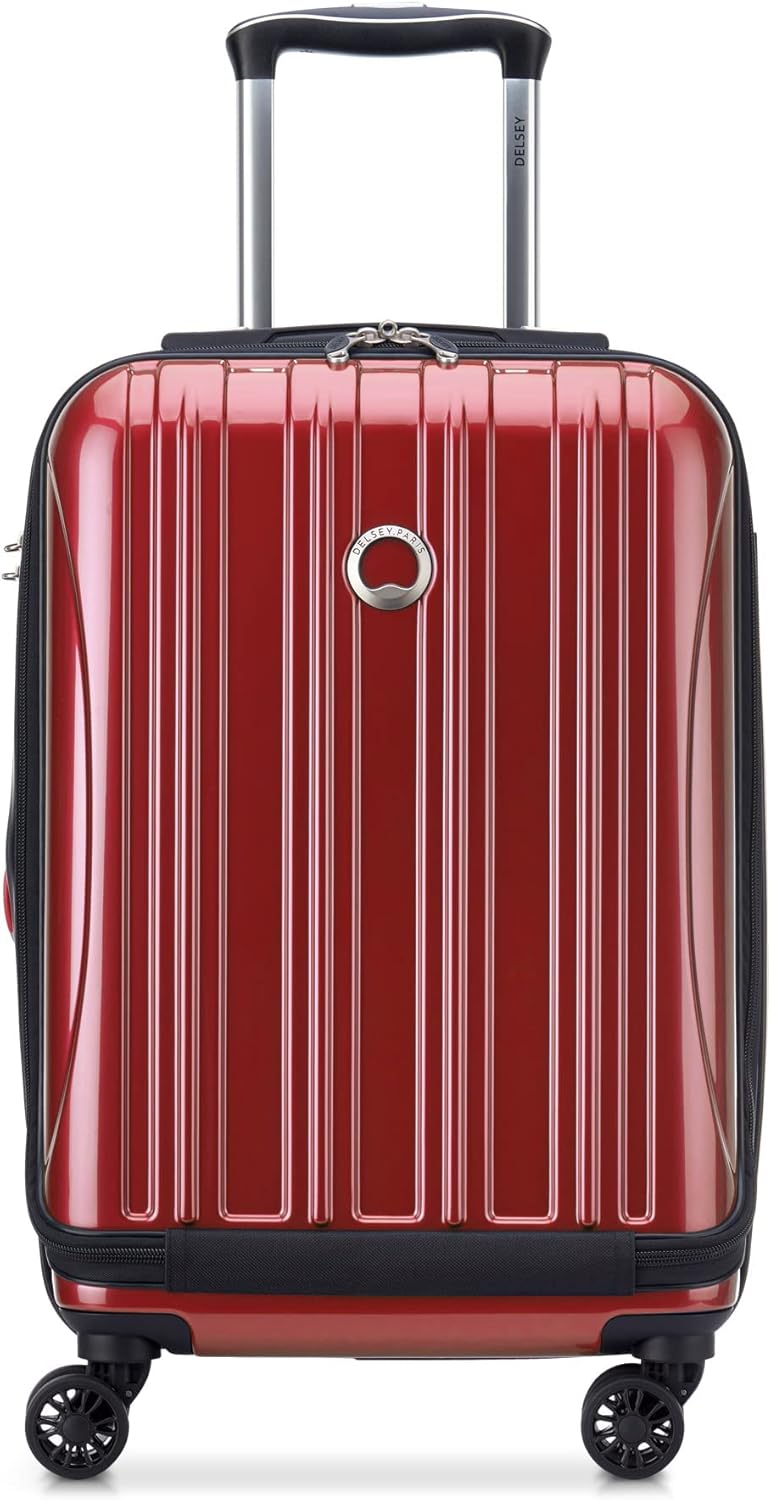 DELSEY Paris Helium Aero Hardside Expandable Luggage with Spinner Wheels, Brick Red, Carry-On 19 Inch
