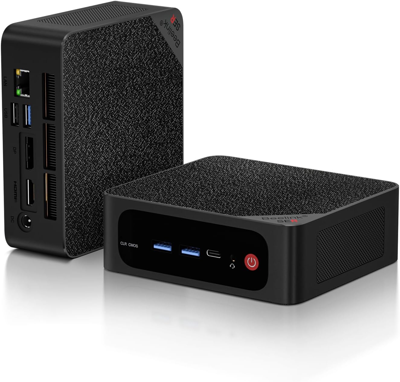 Beelink SER5 MAX Mini PC, AMD Ryzen 7 5800H(up to 4.4GHz) 8C/16T, Mini Computer 16GB DDR4 RAM 500GB NVMe SSD, Micro PC 4K@60Hz Triple Screen Display HDMI&DP&USB-C WiFi6/BT5.2/WOL/54W/HTPC/W-11 Pro