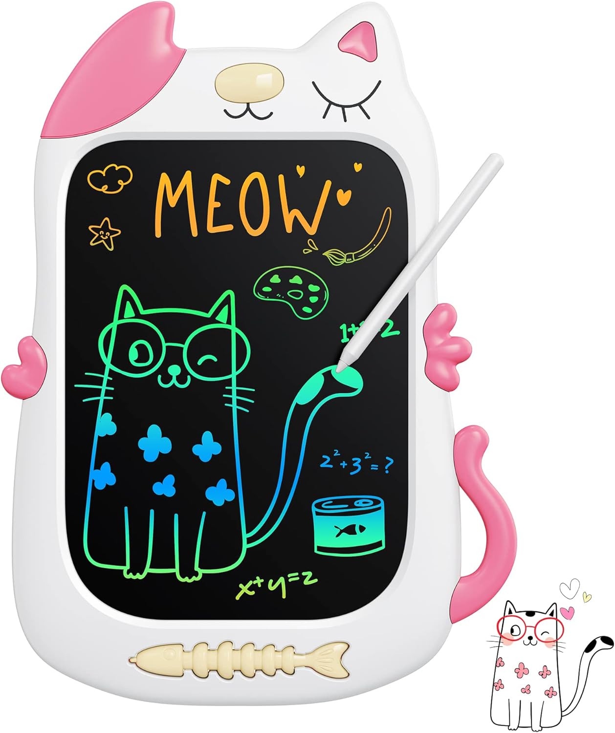 KOKODI LCD Writing Tablet, 10 Inch Colorful Toddler Doodle Board Drawing Tablet, Erasable Reusable Electronic Drawing Pads, Educational and Learning Toy for 3-6 Years Old Boy and Girls