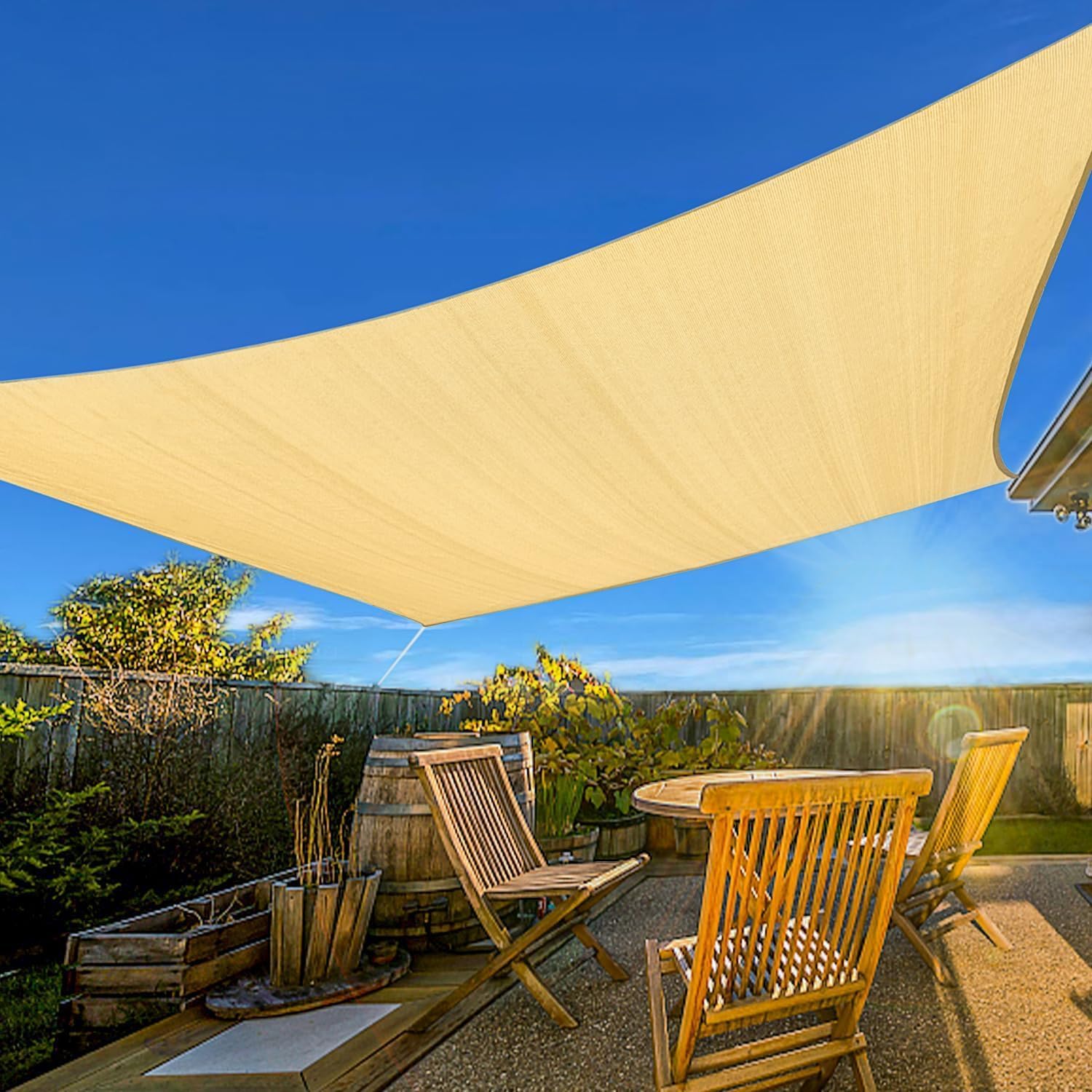 Artpuch 20’x26′ Beige Sun Shade Sail Curved Commercial Outdoor Shade Cover Cream Rectangle Heavy Duty Permeable 185GSM Backyard Shade Cloth for Patio Garden Sandbox (We Make Custom Size)