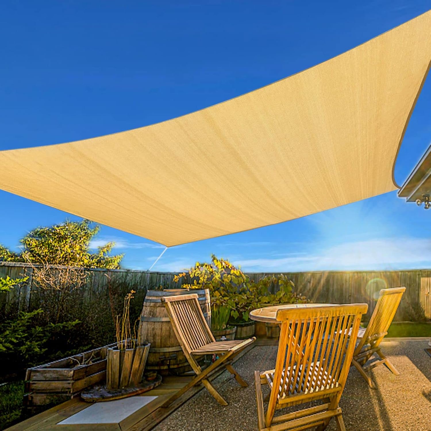 Artpuch 12’x16′ Sun Shade Sail Curved Commercial Outdoor Shade Cover Sand Rectangle Heavy Duty Permeable 185GSM Backyard Shade Cloth for Patio Garden Sandbox (We Make Custom Size)