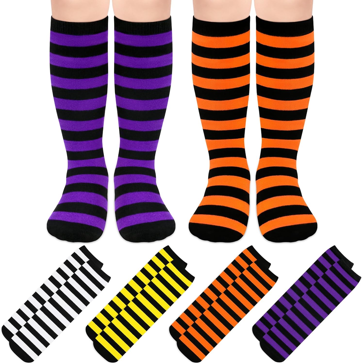 4 Pairs Kids Soccer Socks Toddler Soccer Socks Girls Boys Soccer Socks Toddler Knee High Socks Toddler Kids Tube Socks