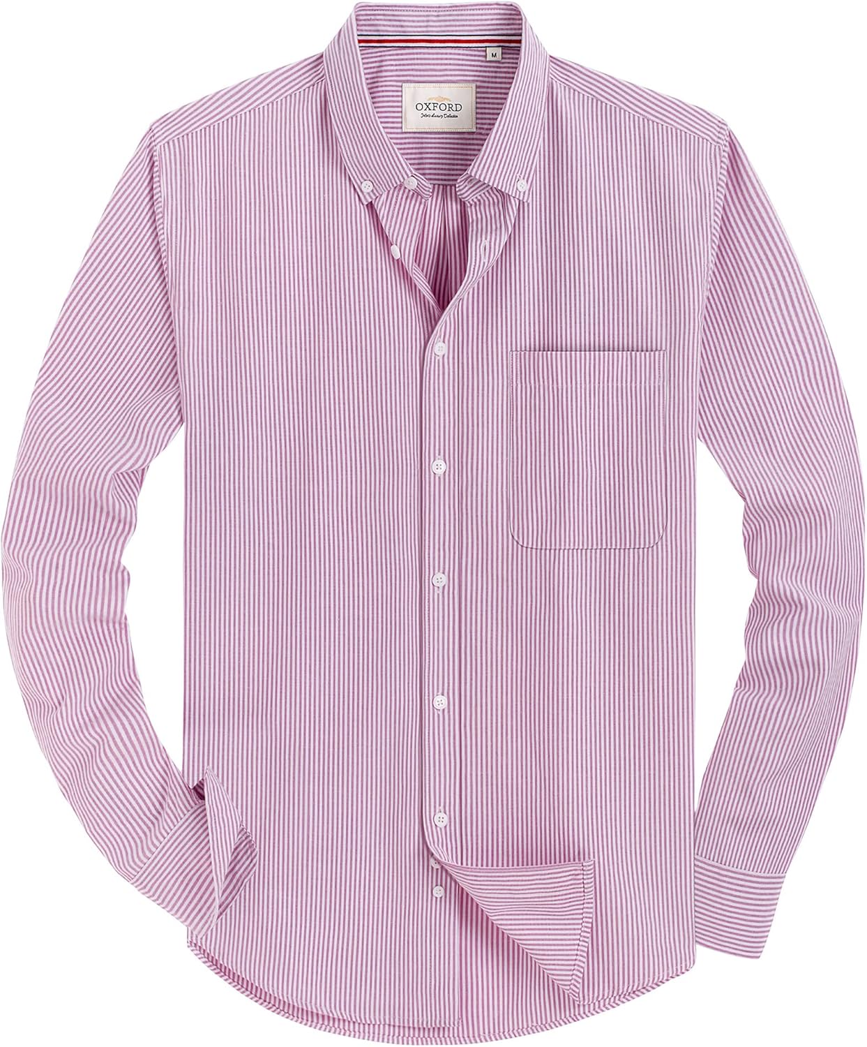 Alimens & Gentle Mens Solid Oxford Shirt Long Sleeve Button Down Shirts with Pocket
