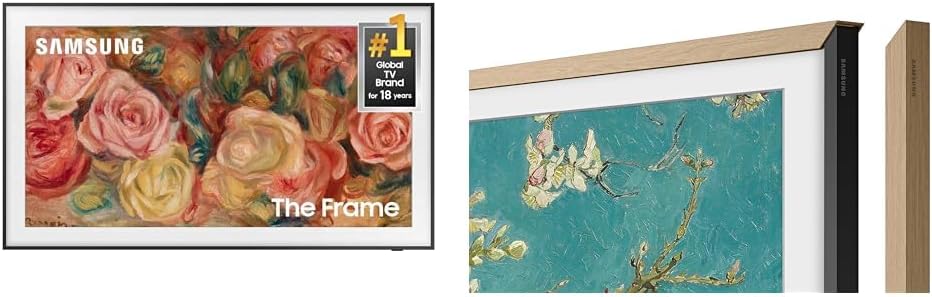 SAMSUNG 4K The Frame 43” TV with Teak Bezel