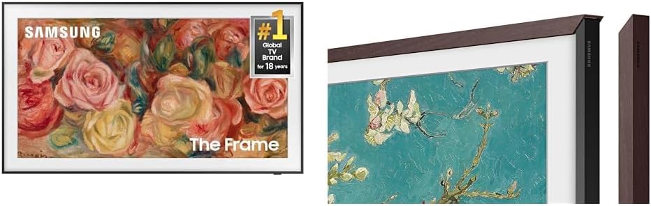SAMSUNG 4K The Frame 75” TV with Brown Bezel