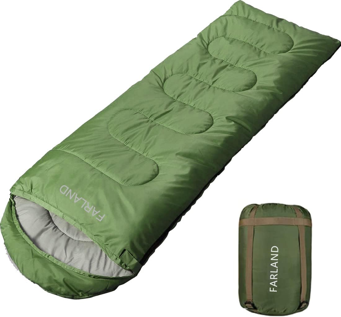 FARLAND Sleeping Bags 20℉ for Adults Teens Kids with Compression Sack Portable and Lightweight for 3-4 Season Camping, Hiking,Waterproof, Backpacking and Outdoors