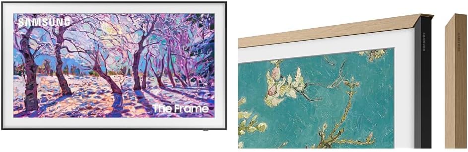 SAMSUNG The Frame 32” TV with Teak Bezel