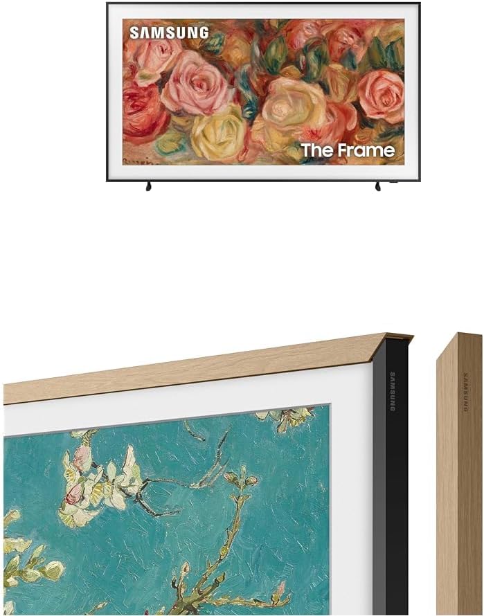 SAMSUNG 4K The Frame 55” TV with Teak Bezel