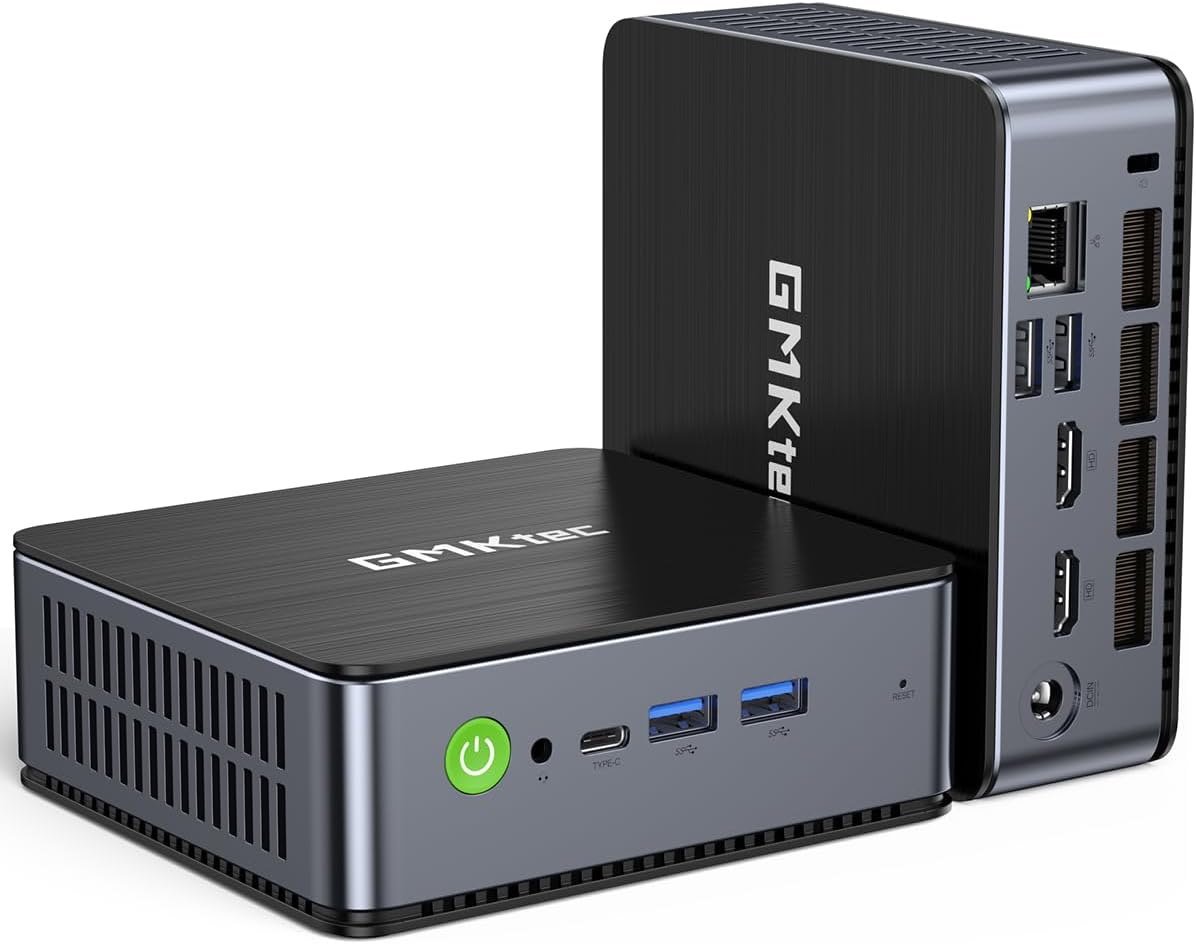 GMKtec Mini PC Intel i7-12650H 24GB DDR5 1TB PCIe 4.0 M.2 NVMe SSD, Gaming Mini Computers Windows 11 Pro, Type C, WiFi 6, BT 5.2, RJ45 1000M Support 4K Triple Display Desktop PC