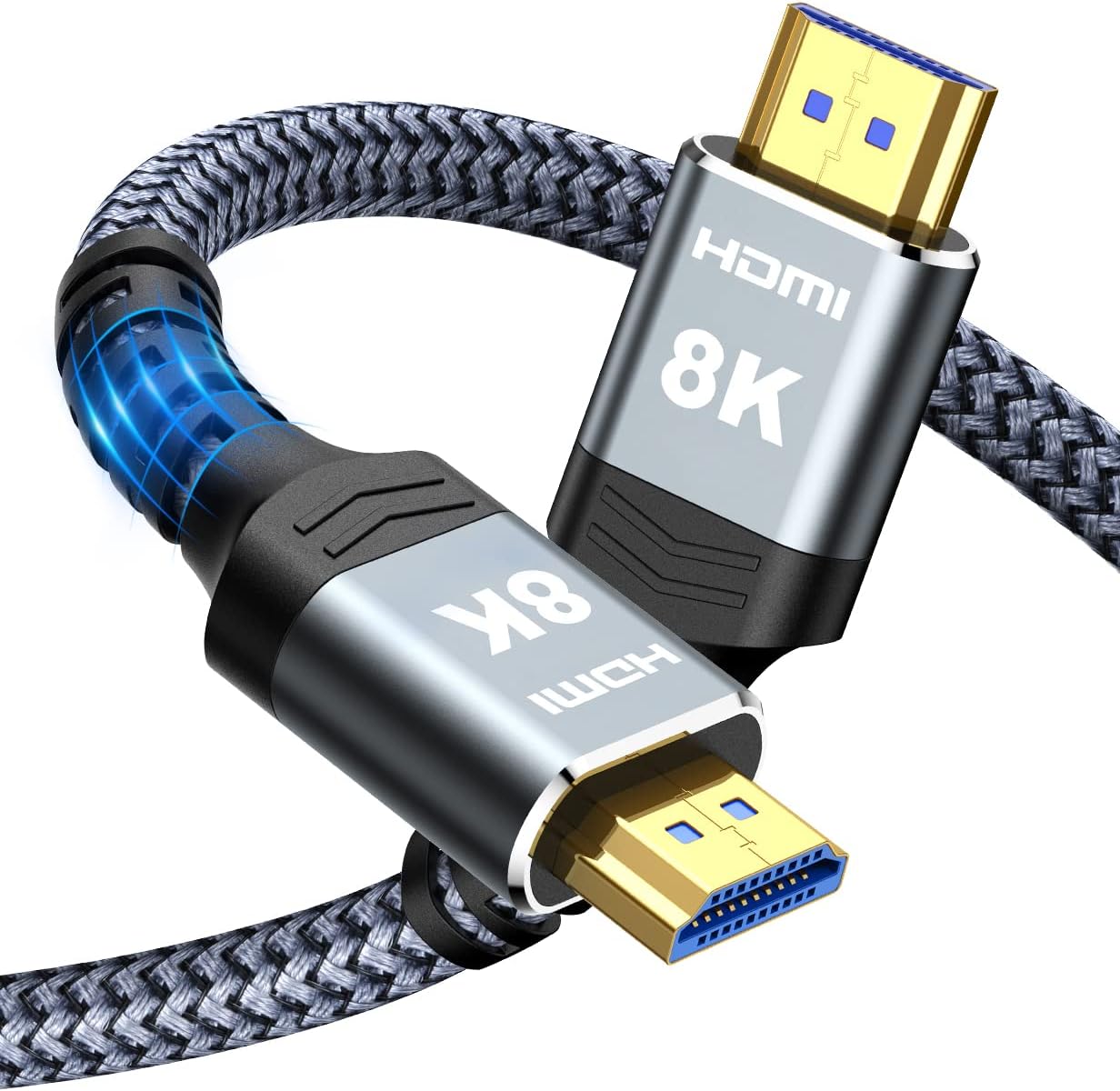 Highwings Long 8K Fiber Optic HDMI Cable 65FT, Unidirectional 2.1 48Gbps Ultra High-Speed Slim HDMI 8K60Hz 4K120Hz HDR/eARC Compatible for PS6 and DVD