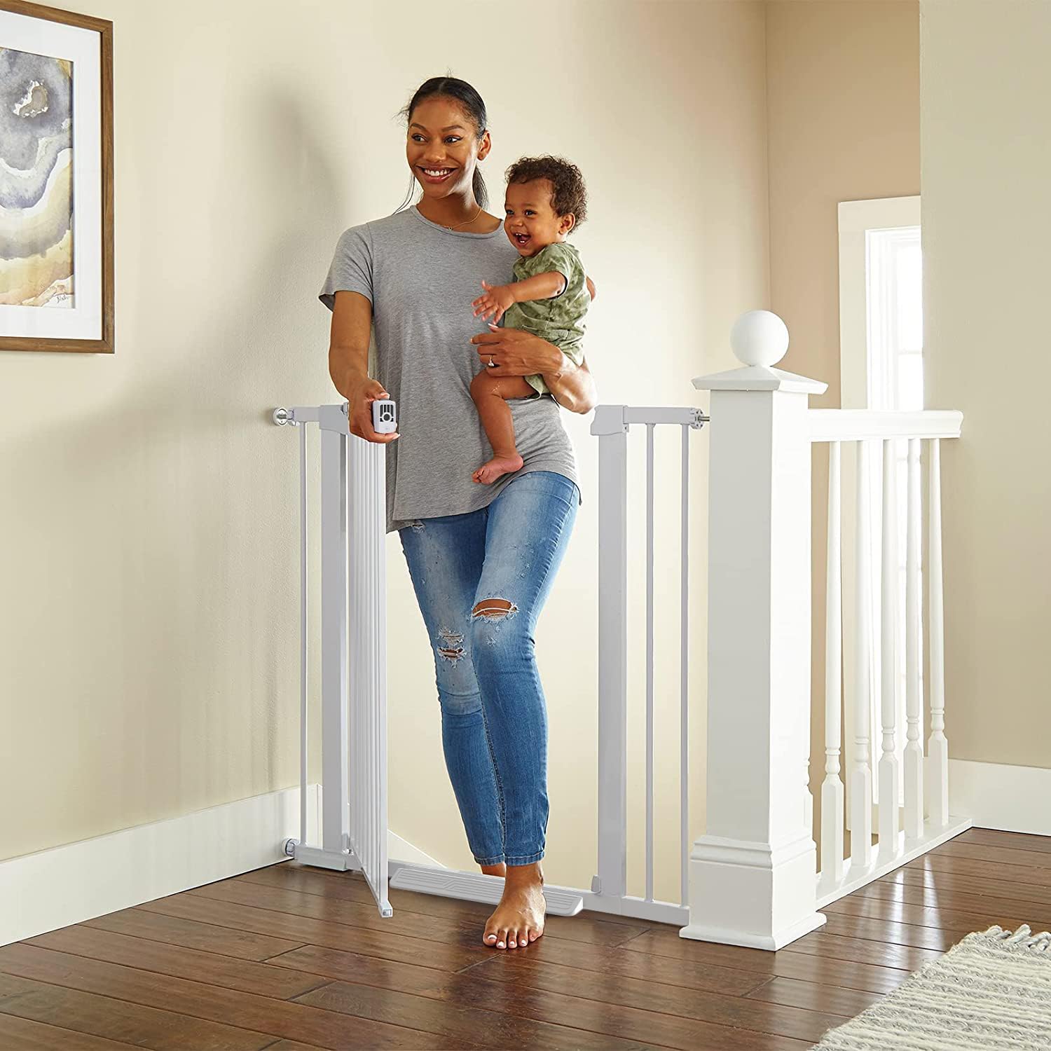 Cumbor 36″ Extra Tall Baby Gate for Dogs and Kids with Wide 2-Way Door, 29.7-40.6″ Width, and Auto Close Personal Safety for Babies and Pets, Fits Doorways, Stairs, and Entryways
