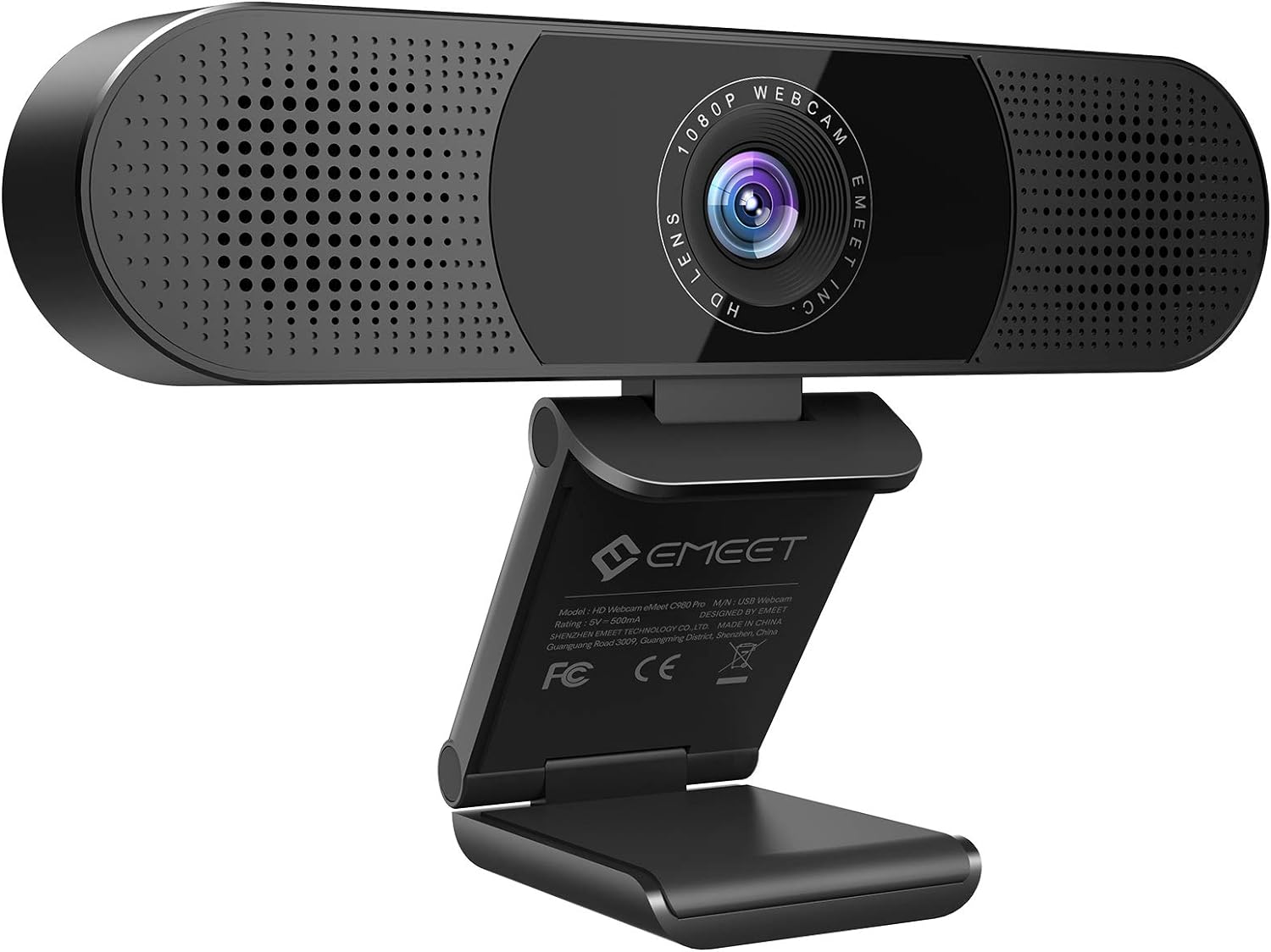 EMEET 3 in 1 Webcam – 1080P Webcam with Microphone and Speakers, Noise Reduction, Auto Low Light Correction W/Cover, C980 Pro USB Camera Webcam 65°-90° for Video Conferencing Streaming/Gaming/Class