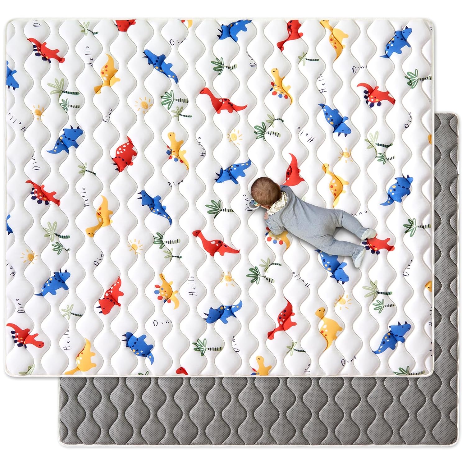 Premium Foam Baby Play Mat 6 ft x 4 ft, Thick One-Piece Crawling Mat, Odorless Baby Mat Floor Mat, Non-Slip Cushioned Baby Playmat for Infants,Babies,Toddlers. Machine Washable for Easy Care.