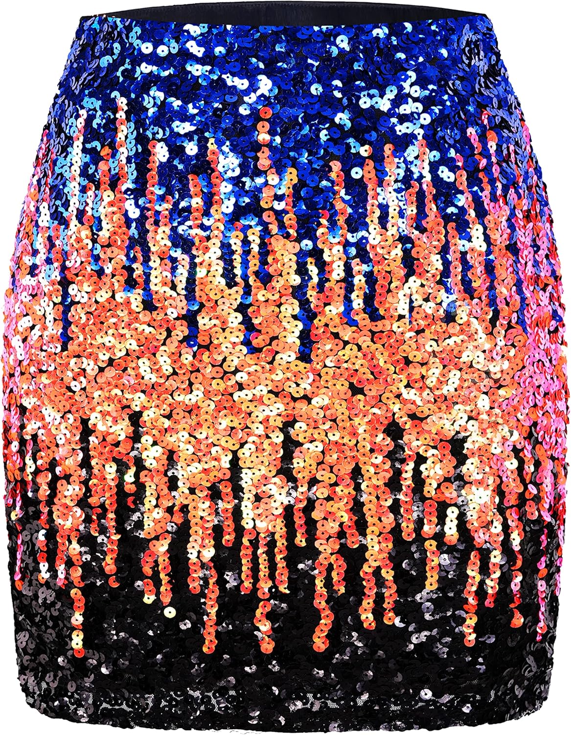 MANER Women’s Sequin Skirt Sparkle Stretchy Bodycon Mini Skirts Night Out Party