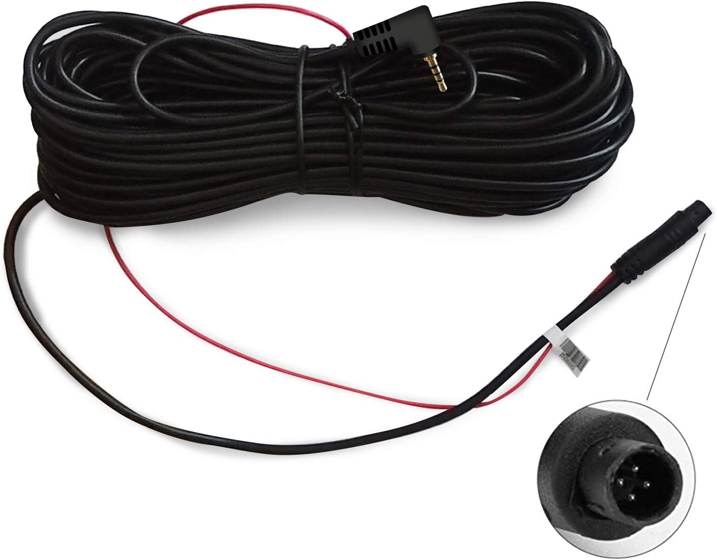 REDTIGER 50Feet Backup Camera Extension Cable for REDTIGER Dash Cam(4 pin,2.5mm)