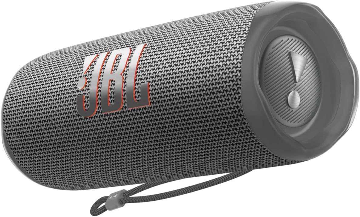 JBL Flip 6 – Portable Bluetooth Speaker, powerful sound and deep bass, IPX7 waterproof, 12 hours of playtime, JBL PartyBoost for multiple speaker pairing for home, outdoor and travel (Grey)