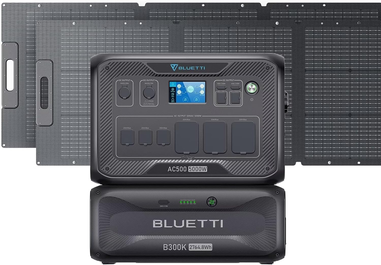BLUETTI Solar Generator AC500 & B300K with 2 200W Solar Panels Included, 2764.8Wh Power Station w/ 6 5000W AC Outlets (10KW Surge), LiFePO4 Battery Backup for Home Use, Blackout, RV