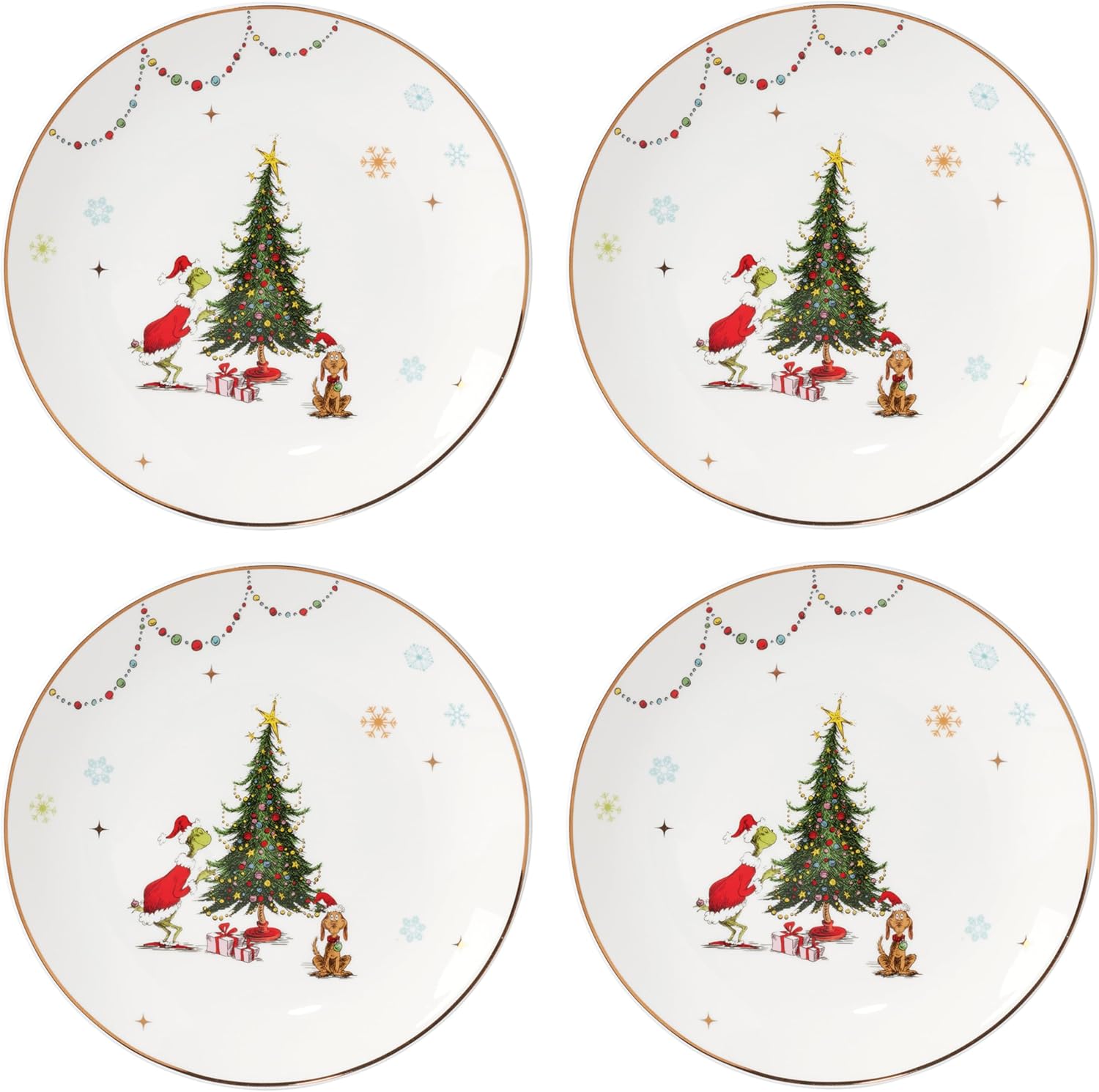 Lenox 895052 Merry Grinchmas 4-Piece Dinner Plate Set