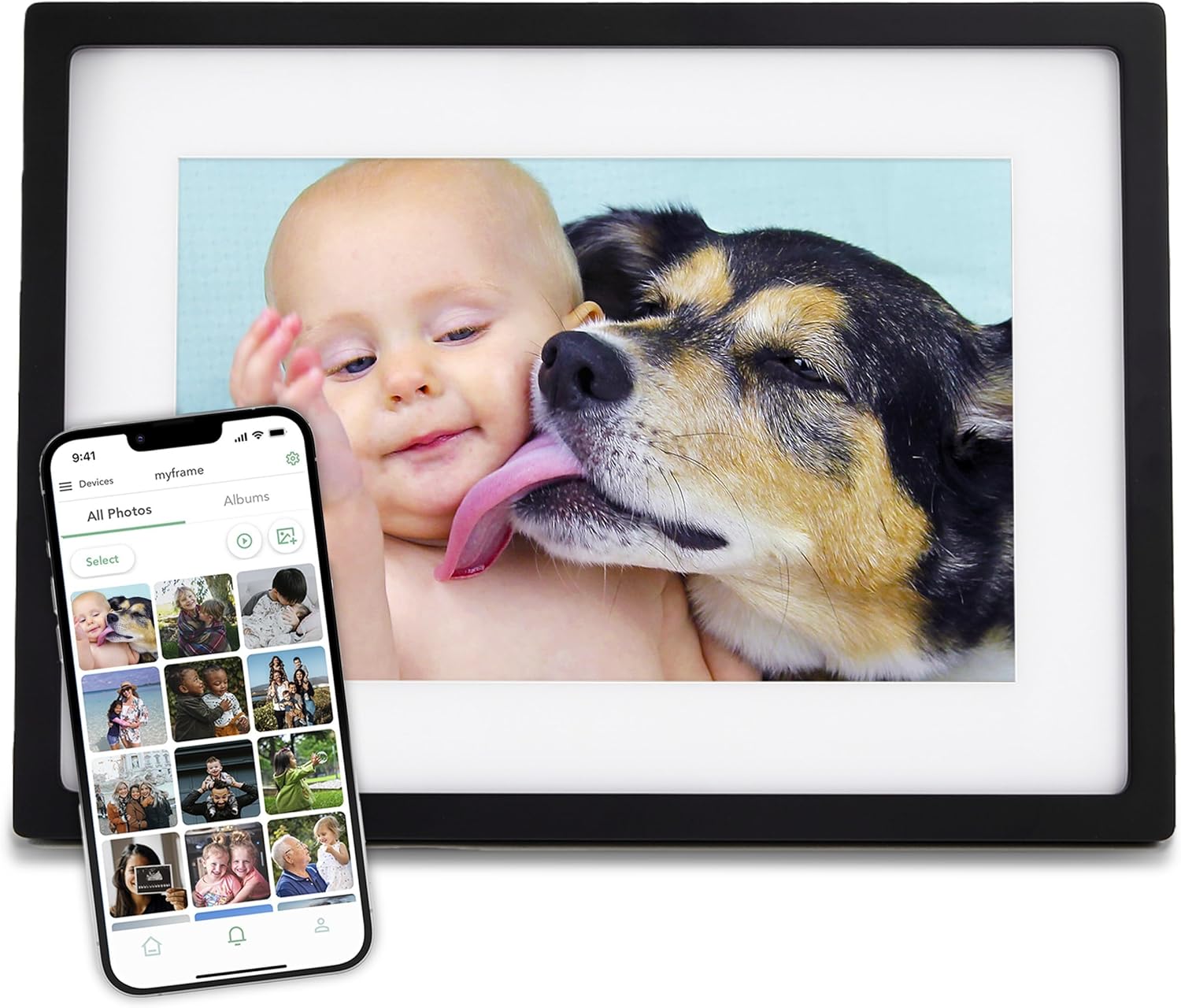 Skylight Digital Picture Frame – WiFi Enabled with Load from Phone Capability, Touch Screen Digital Photo Frame Display – Customizable Gift for Friends and Family – 10 Inch Black
