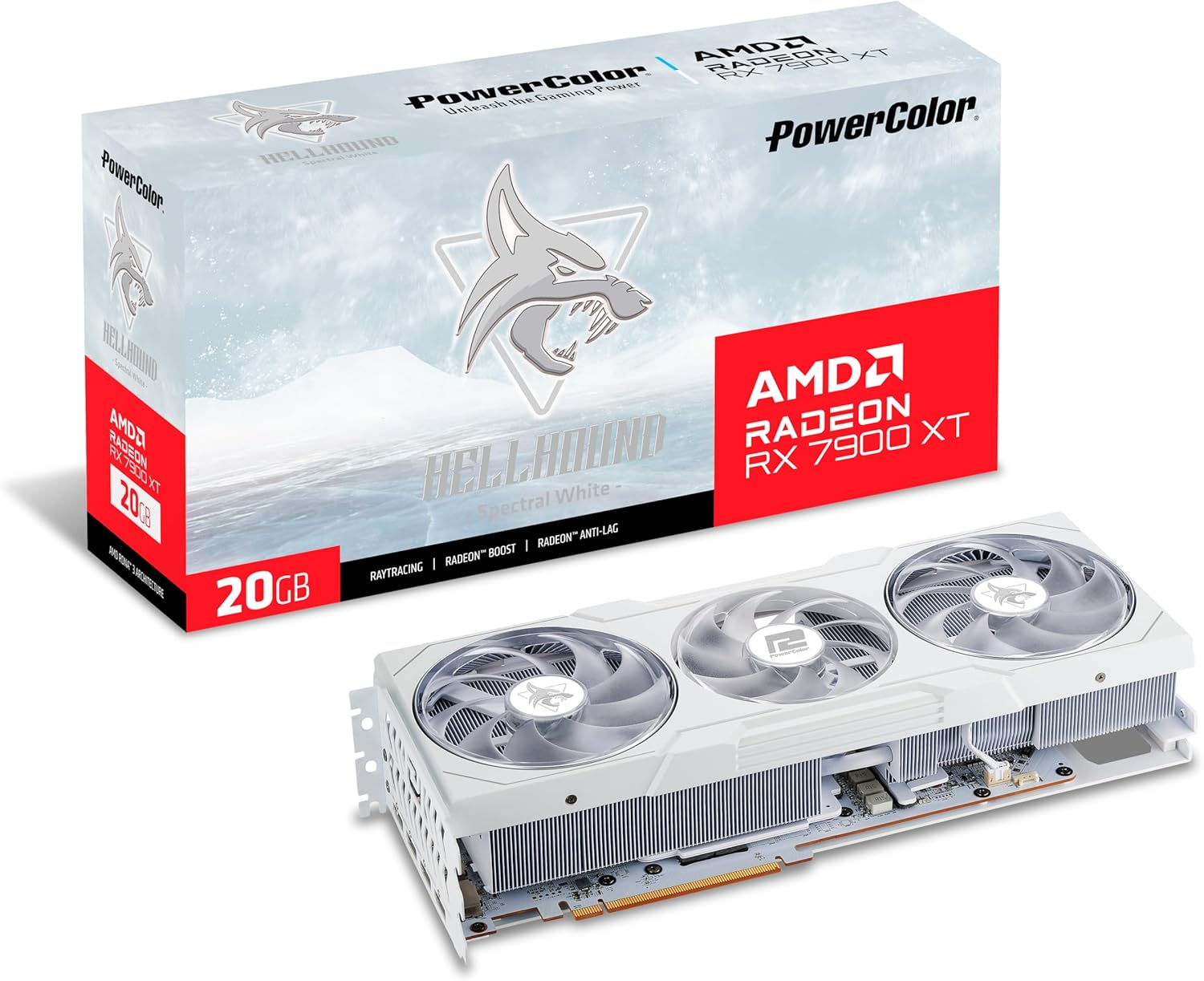 PowerColor Hellhound Spectral White AMD Radeon RX 7900XT Graphics Card 20GB GDDR6
