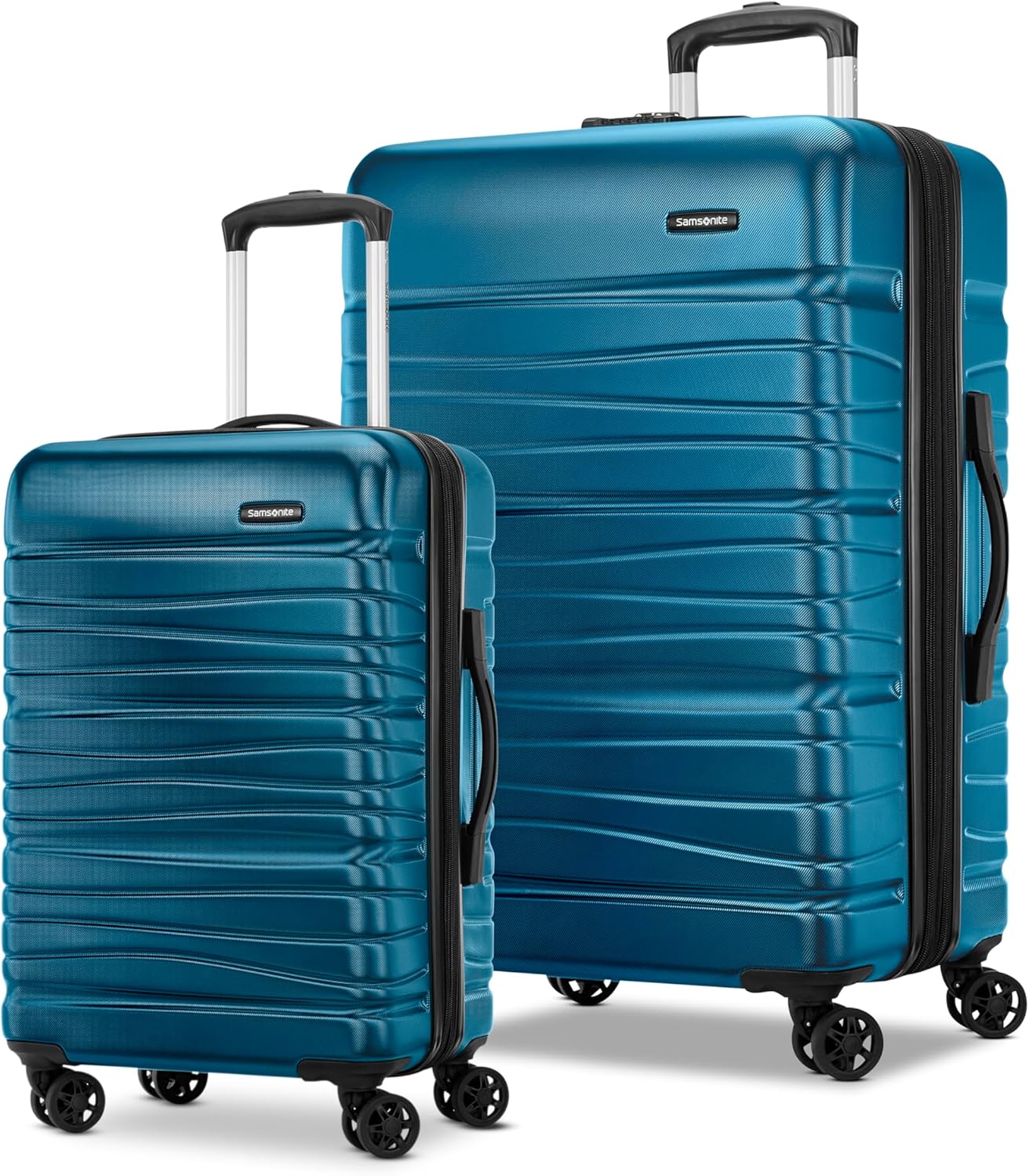 Samsonite Evolve Se Hardside Expandable Luggage with Double Spinner Wheels, Caribbean Blue, 2PC Set (CO/L)