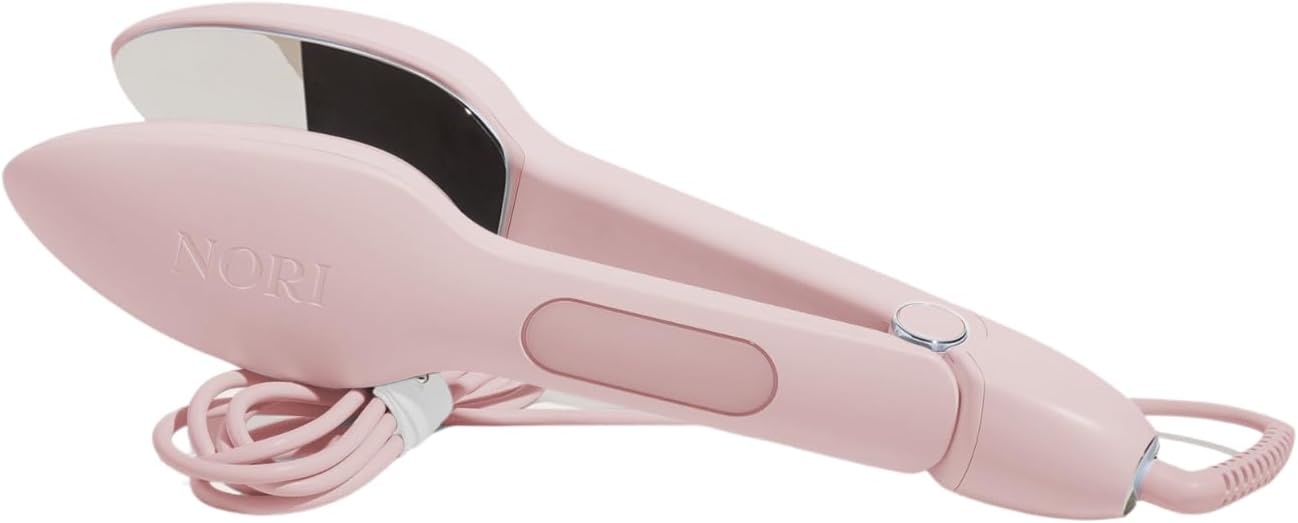 Nori Press Travel Steam Iron | Handheld Iron With Steam | No Ironing Board Required | Easy to Use w/ 6 Fabric Settings | Optional Steam Feature | Removes Wrinkles | Women Gift Ideas (Pink)