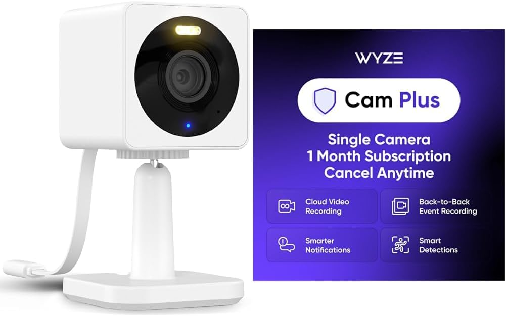 WYZE Cam OG White Cam Plus Monthly, Covers 1 Camera, Auto-Renews at $2.99/Month, Activation Required, Cancel Anytime