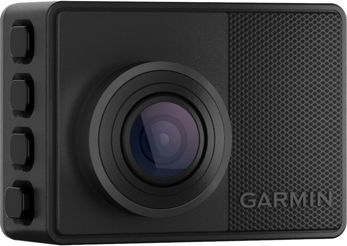 Garmin Dash Cam 67W, 1440p and extra-wide 180-degree FOV, Monitor Your Vehicle While Away w/ New Connected Features, Voice Control, Compact and Discreet, Includes Memory Card – 010-02505-05
