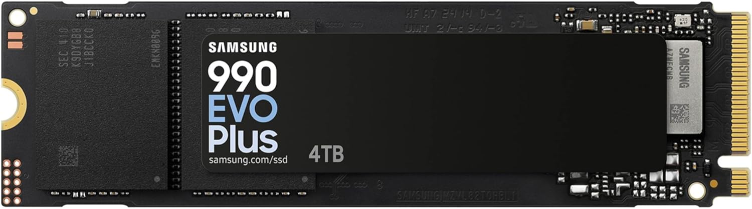 SAMSUNG 990 EVO Plus SSD 4TB, PCIe Gen 4×4 | Gen 5×2 M.2 2280, Speeds Up-to 7,250 MB/s, Upgrade Storage for PC/Laptops, HMB Technology and Intelligent Turbowrite 2.0, (MZ-V9S4T0B/AM)