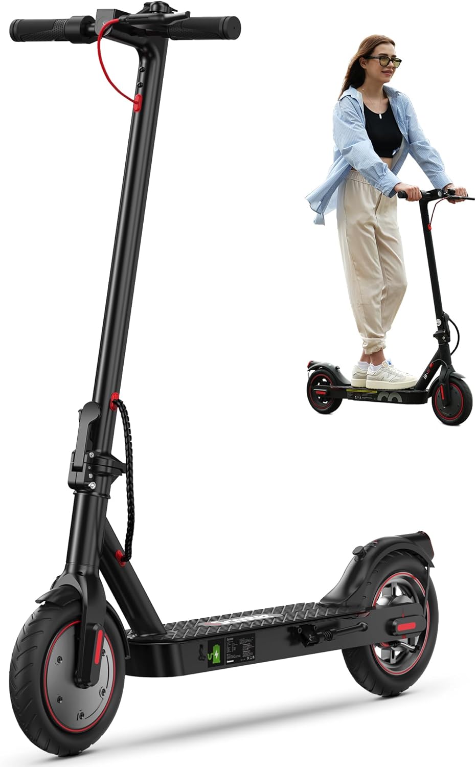 iScooter Electric Scooter for Adults, 18/12 Miles Long Range,18/15.6 Mph Top Speed, Commuting Electric Scooter with Cruise Control, Double Braking Systems E Scooter for Adults and Teens