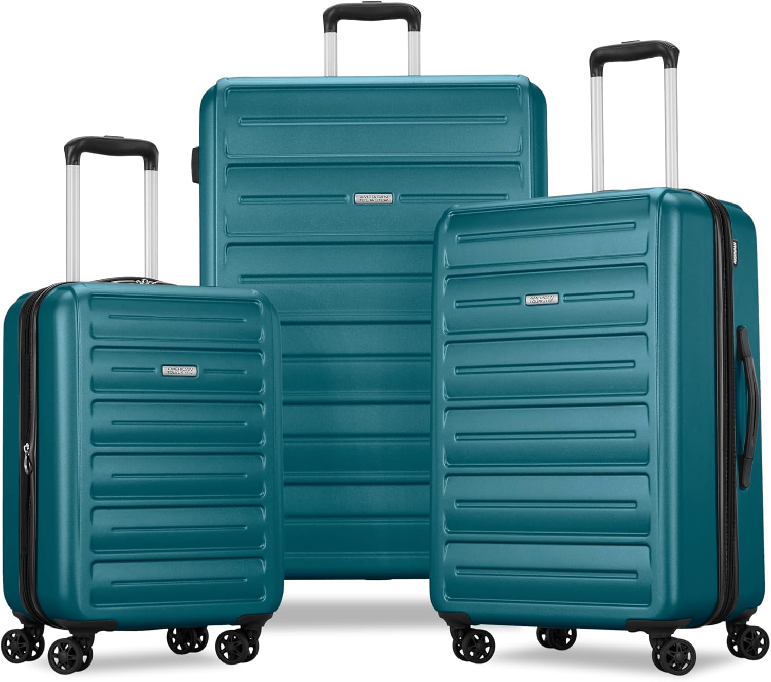 American Tourister Westridge Hardside Luggage with Spinner Wheels, Teal, 3PC Set (CO/M/L)