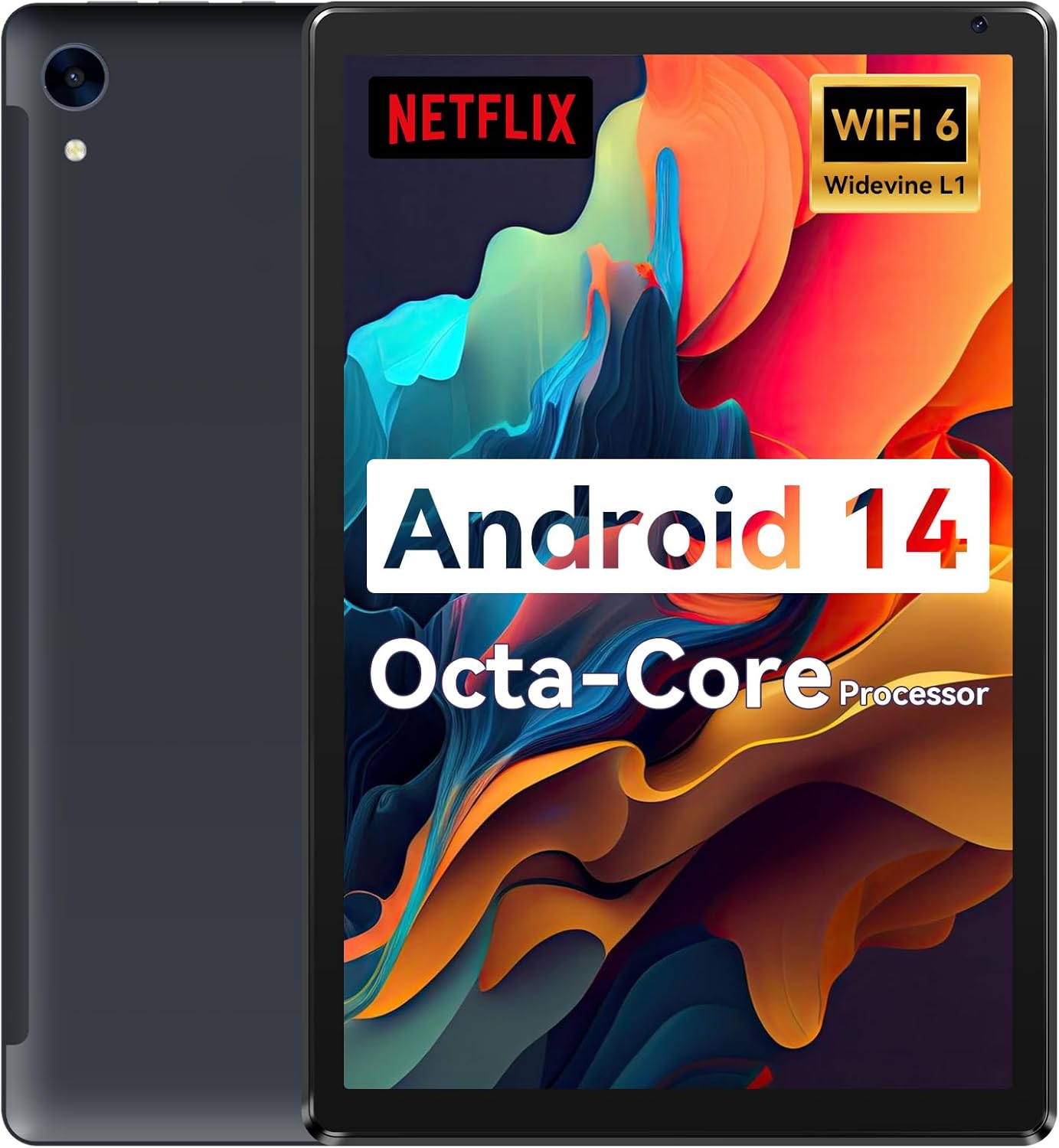 Tablet,10.1″ Android Tablet with Octa-core Processor 10GB RAM 128GB ROM HD IPS Touchscreen 8H Battery, Wi-Fi 6, BT 5.0, Dual Camera, Google Tablets 2024