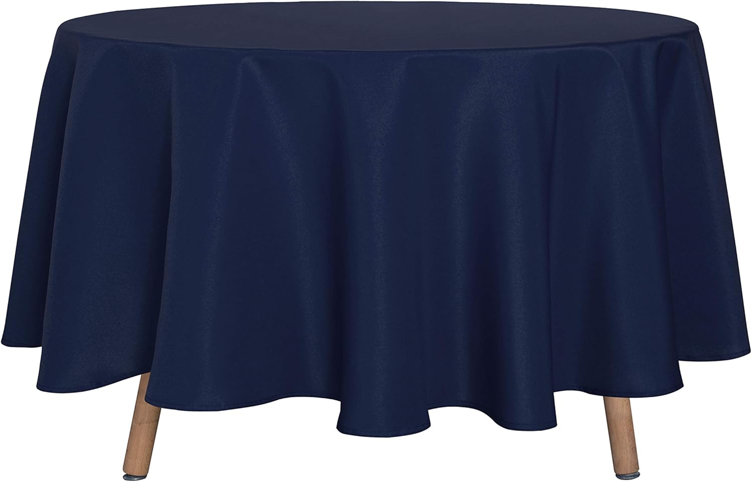 sancua Round Tablecloth – 90 Inch – Water Resistant Spill Proof Washable Polyester Table Cloth Decorative Fabric Table Cover for Dining Table, Buffet Parties and Camping, Navy