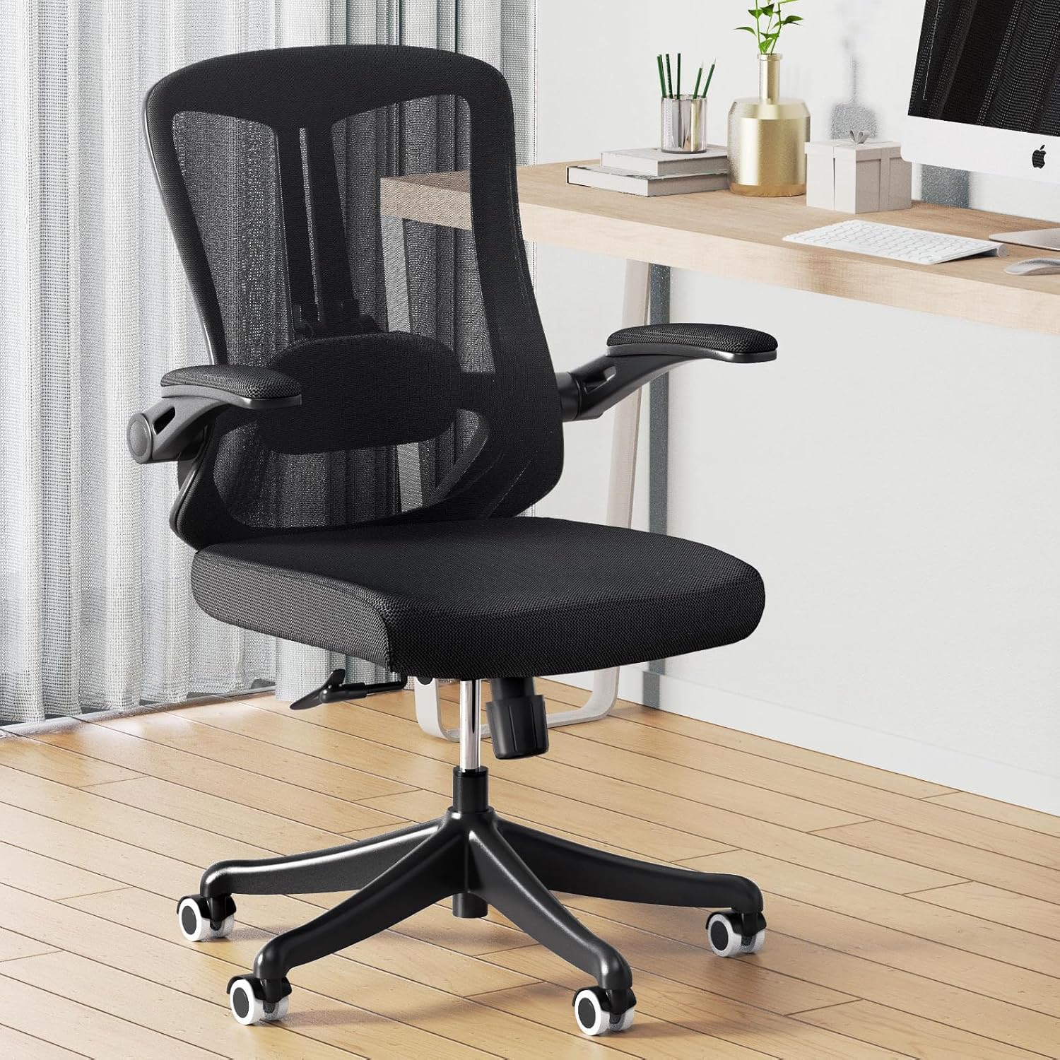 Ergonomic Office Chair – Comfy Desk Chairs with Wheels and Arms, 400LB Heavy Duty Mesh Computer Chairs with Comfortable Lumbar Back Support for Home Office, Bedroom, Study and College Dorm
