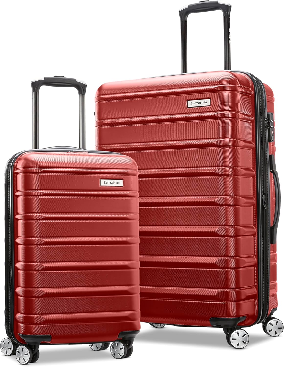 Samsonite Omni 2 Hardside Expandable Luggage with Spinner Wheels, Arrow Red, 2-Piece Set (Carry-on/Medium)