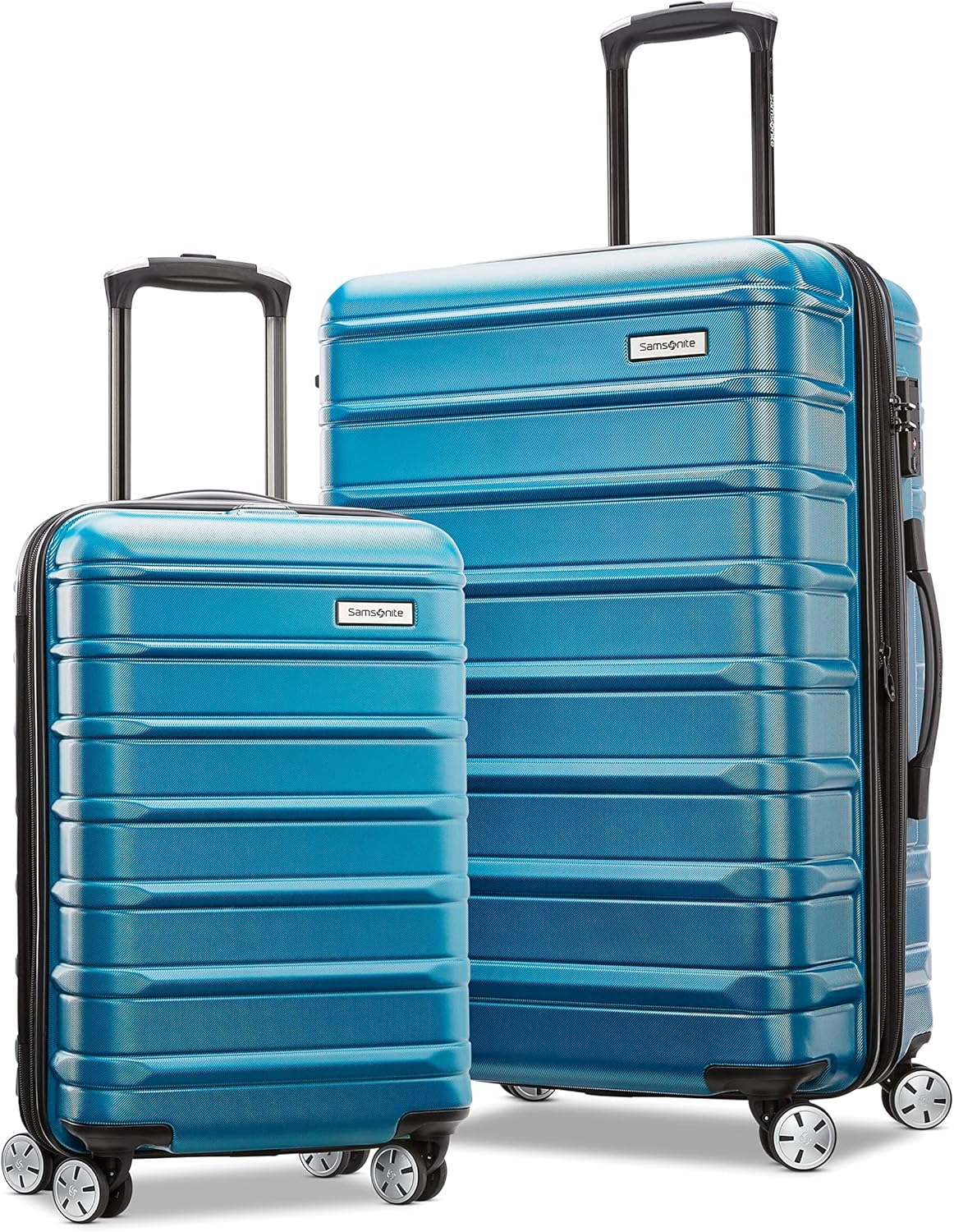 Samsonite Omni 2 Hardside Expandable Luggage with Spinner Wheels, Caribbean Blue, 2-Piece Set (Carry-on/Medium)
